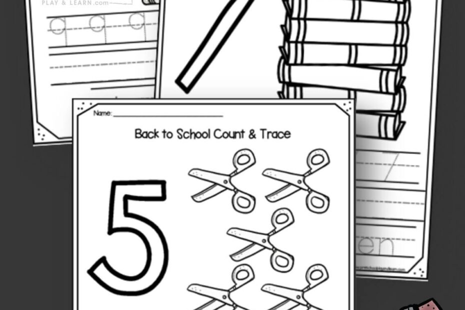 FREE Back To School Preschool Number Worksheets 1 10