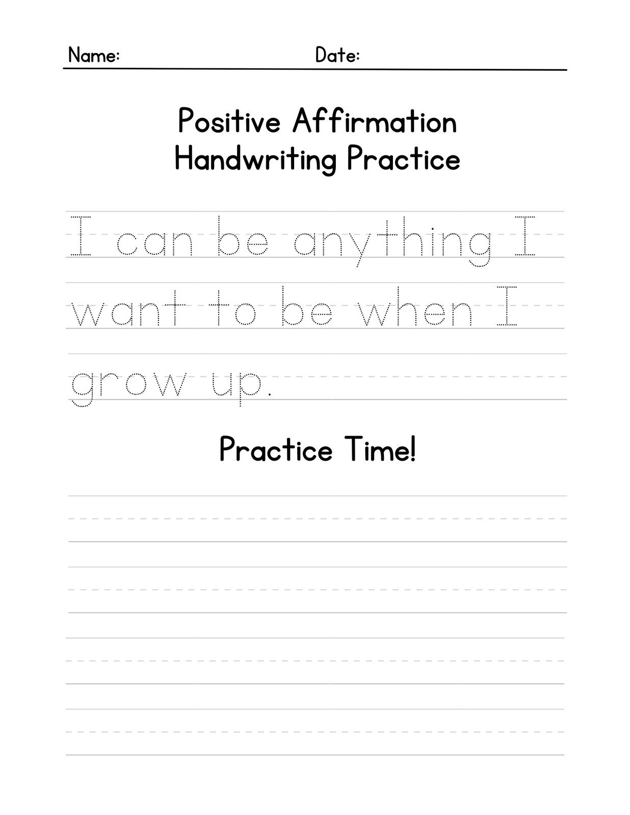 penmanship worksheets for kindergarten