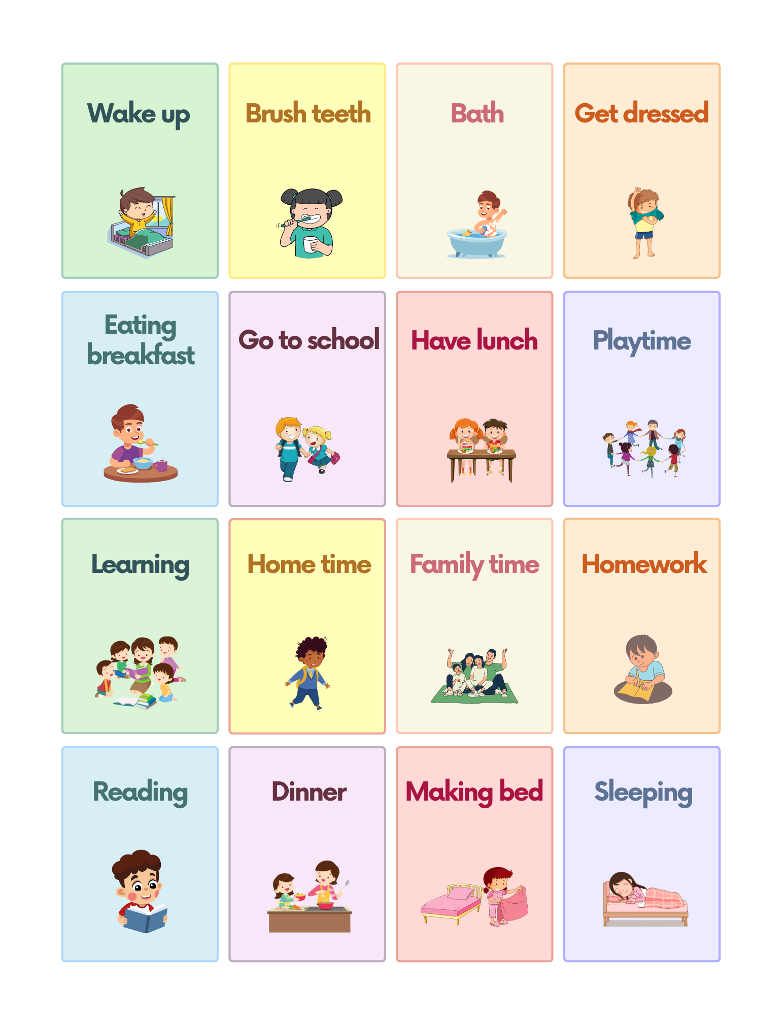 printable autism picture cards