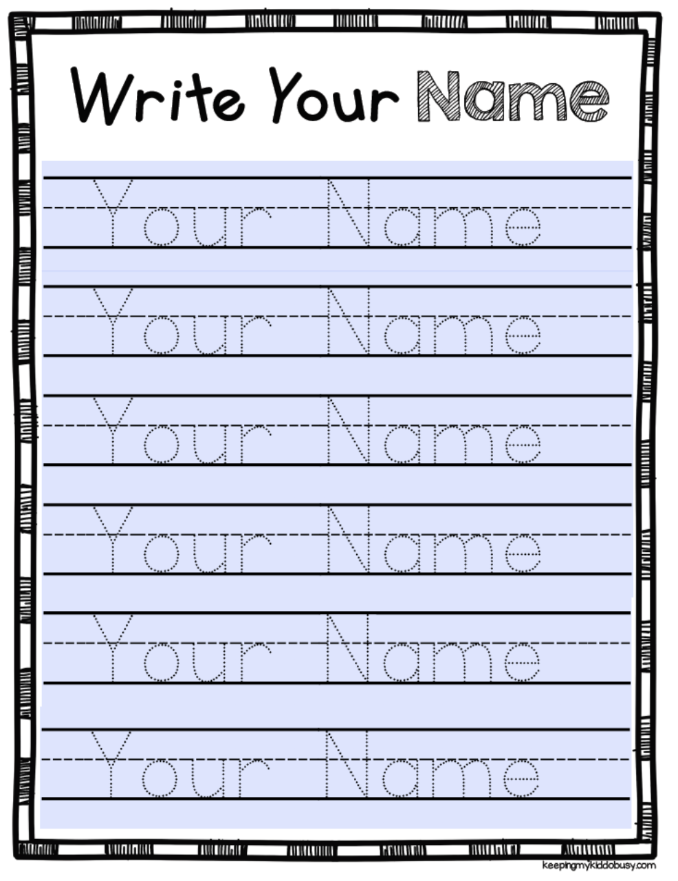 Free Editable Name Tracing Worksheet 5 Day Made By Teachers 