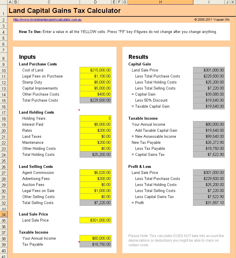 capital gains tax worksheet