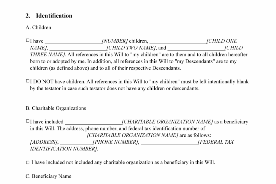 Free Last Will U0026 Testament Form Printable PDF U0026 Word LawDistrict