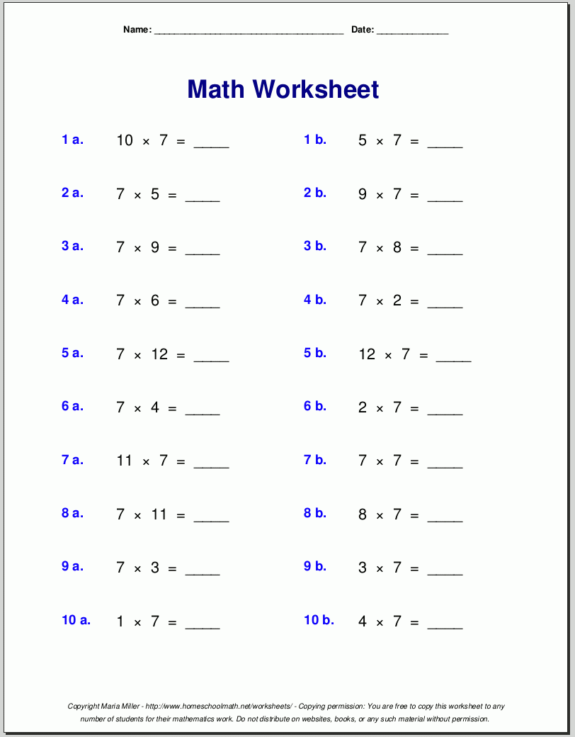 grade 7 math worksheets
