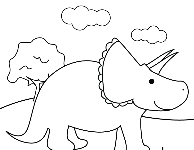 Free Preschool Dinosaur Coloring Worksheet