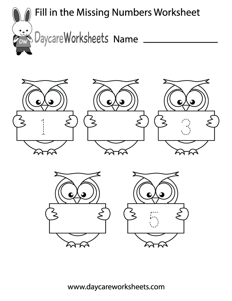 numbers worksheet for preschool