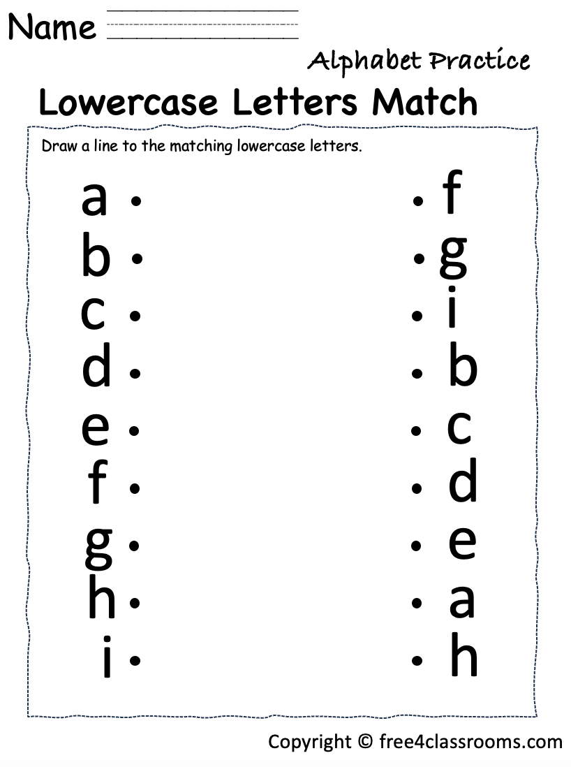 Free Printable Alphabet Matching Worksheets For Pre K And 