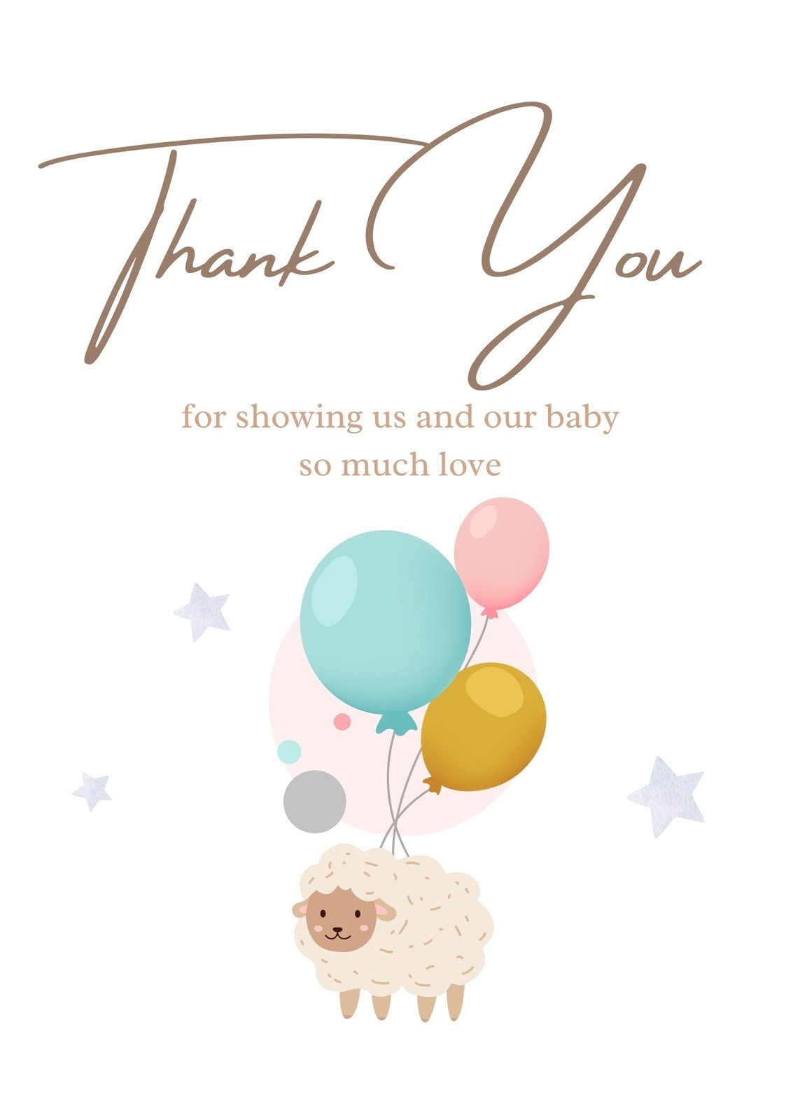 Free Printable Baby Shower Thank You Card Templates Canva