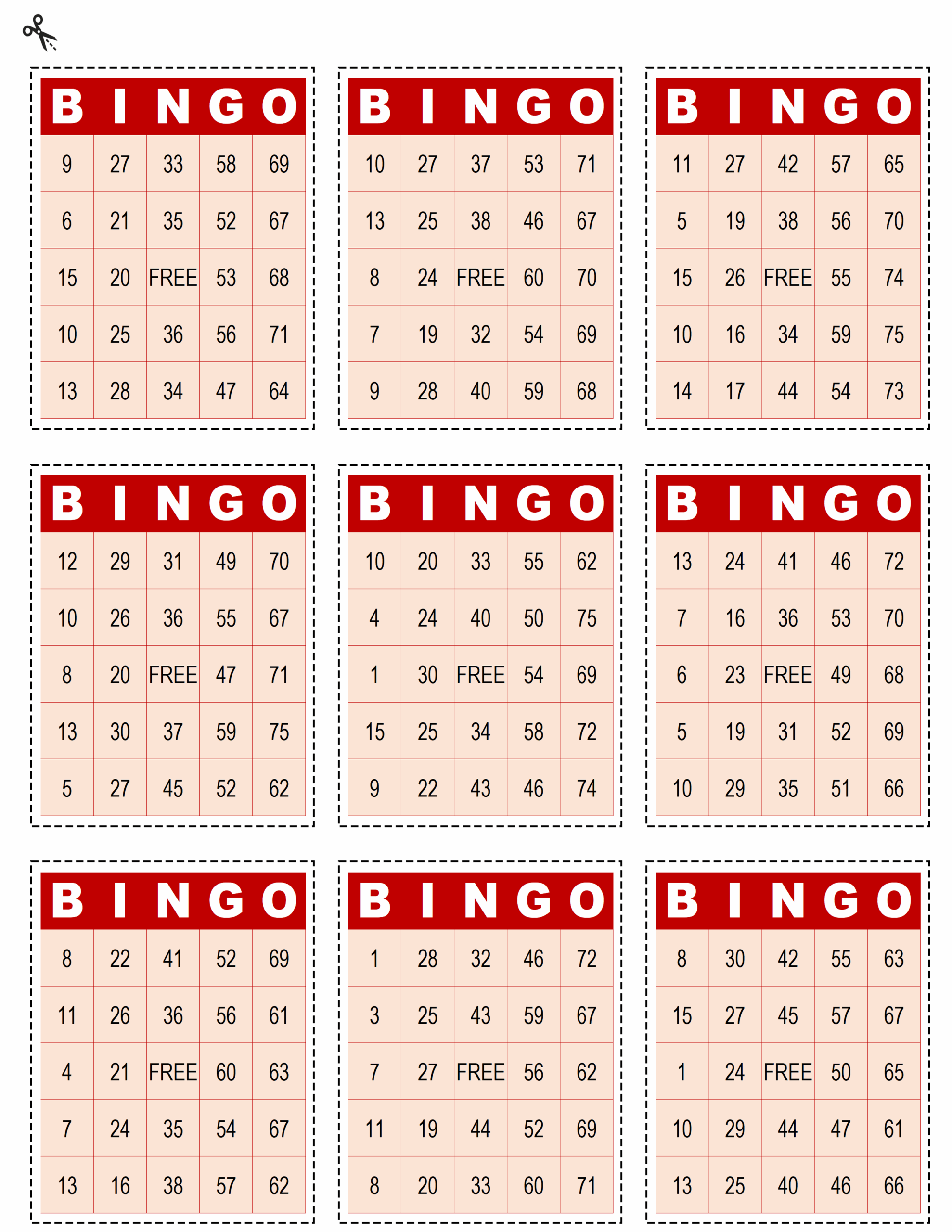 printable bingo cards 4 per page pdf
