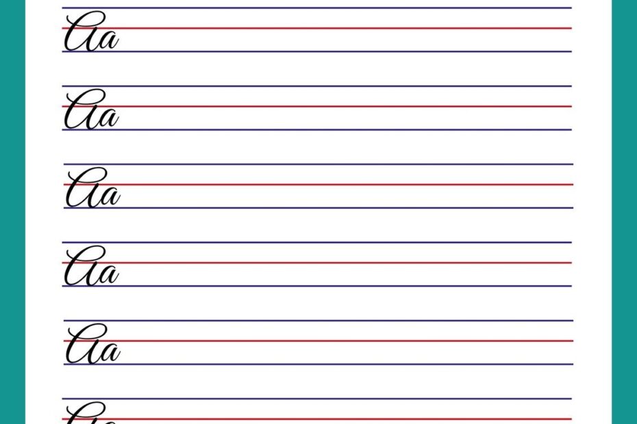 Free Printable Cursive Writing Worksheet Templates Canva