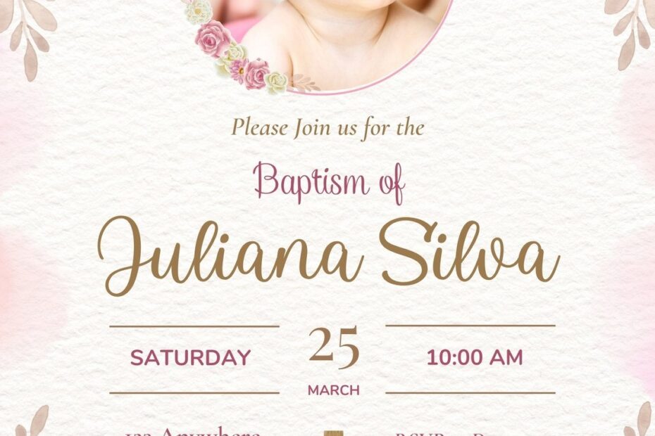 Free Printable Customizable Baptism Invitation Templates Canva