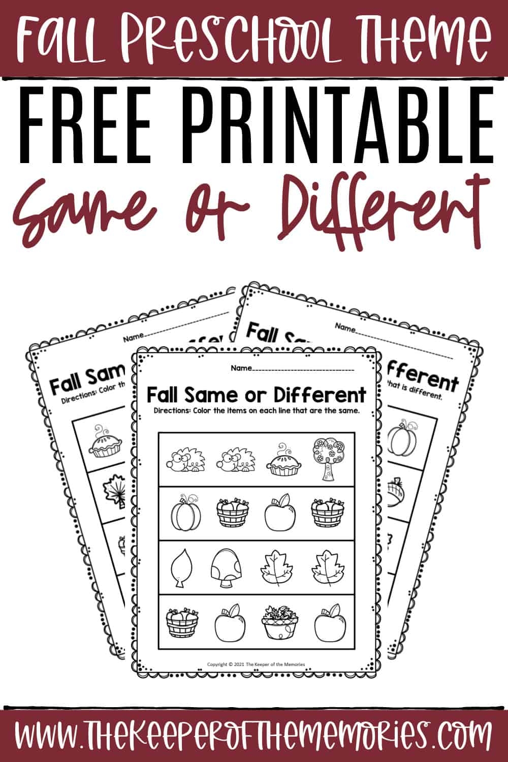 same different worksheets