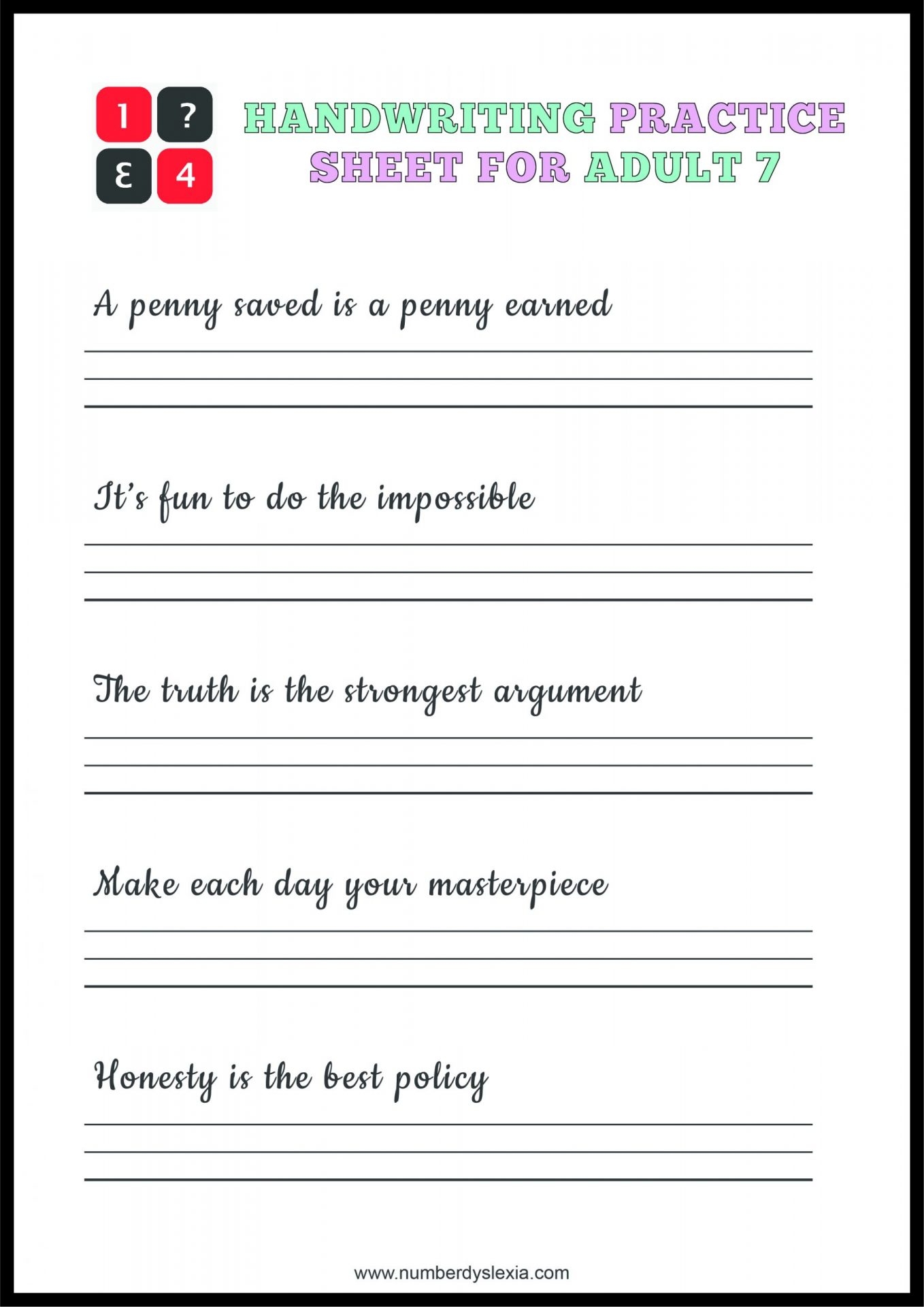 free print handwriting worksheets