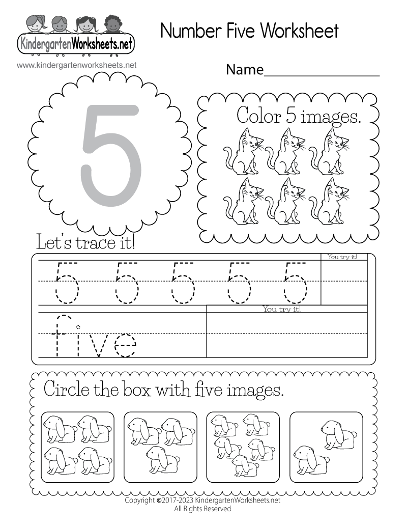 numbers to 5 worksheets