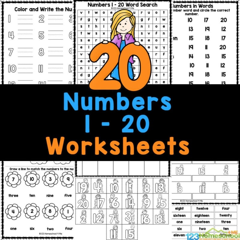 numbers 1-20 worksheets