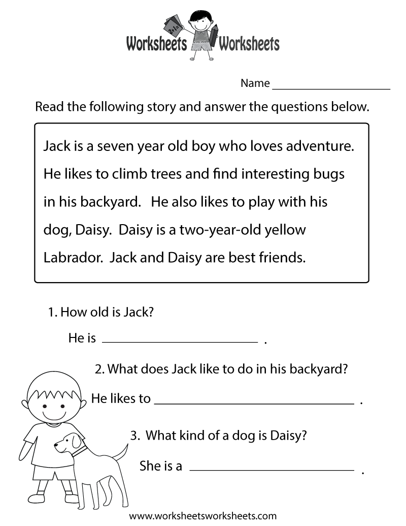 reading comprehension worksheets free