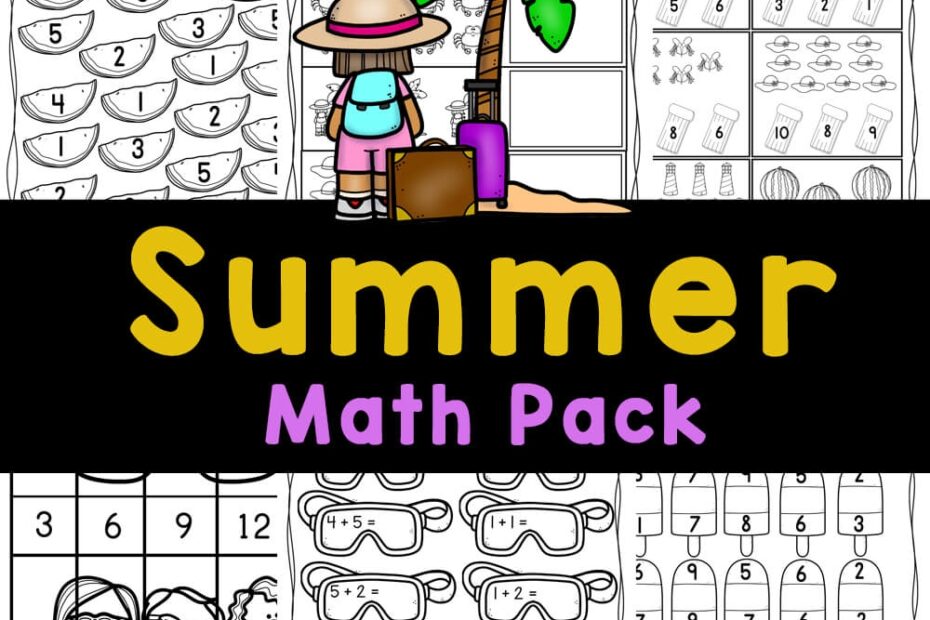 FREE Printable Summer Math Worksheets For Kindergarten