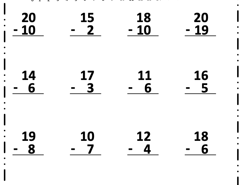 Free Subtraction Up To 20 Worksheet Free Worksheets