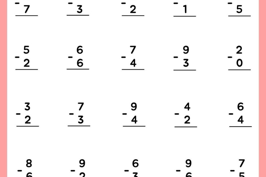 Free Subtraction Worksheet Templates To Edit And Print Canva
