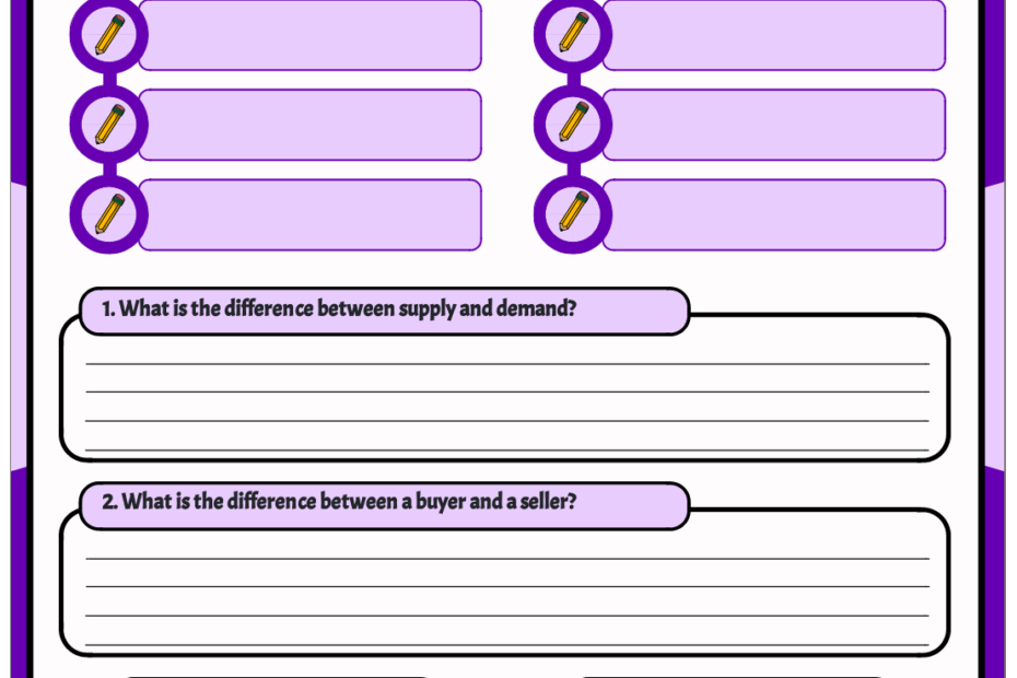 Free Supply And Demand Worksheets Practice And Activities
