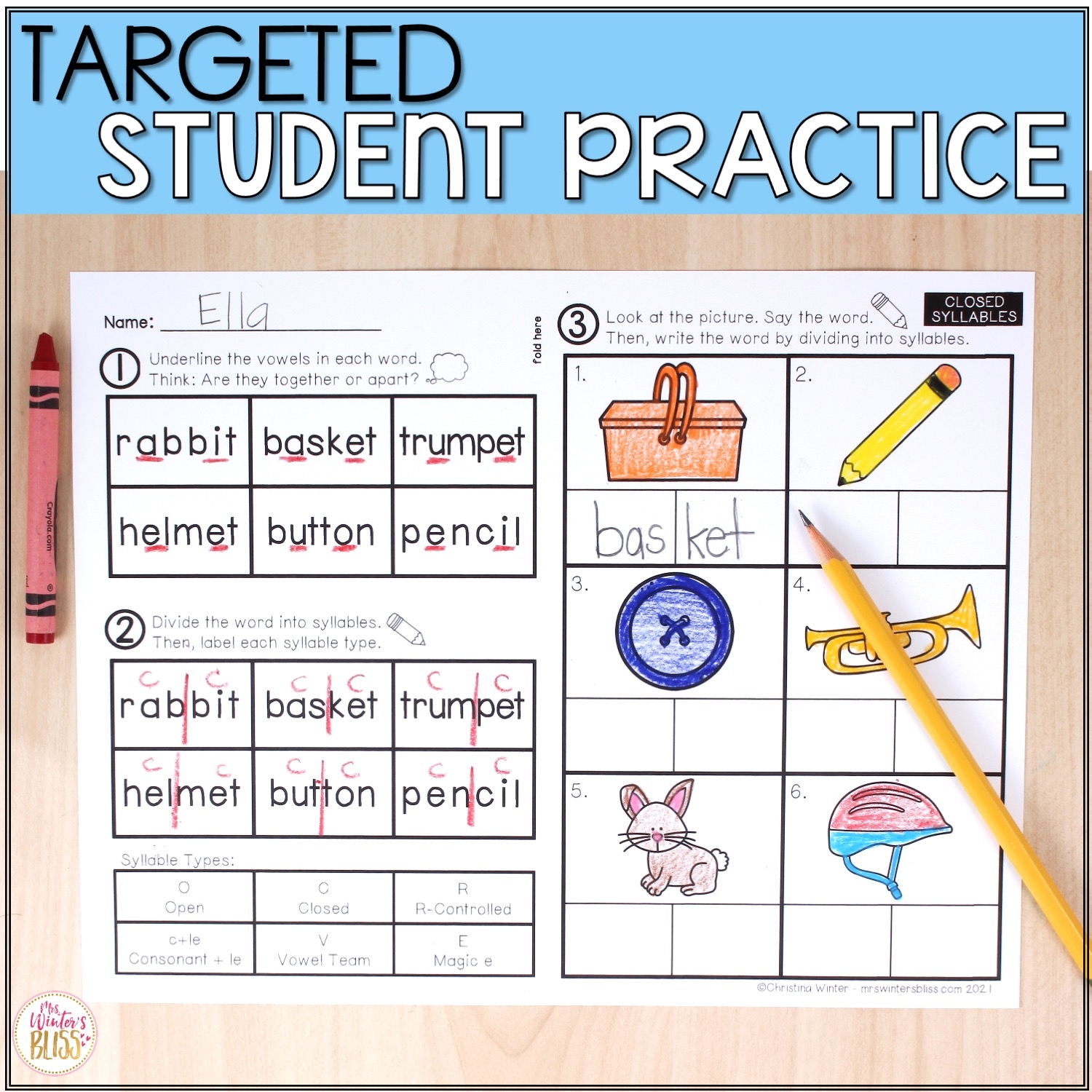 printable worksheet for syllables