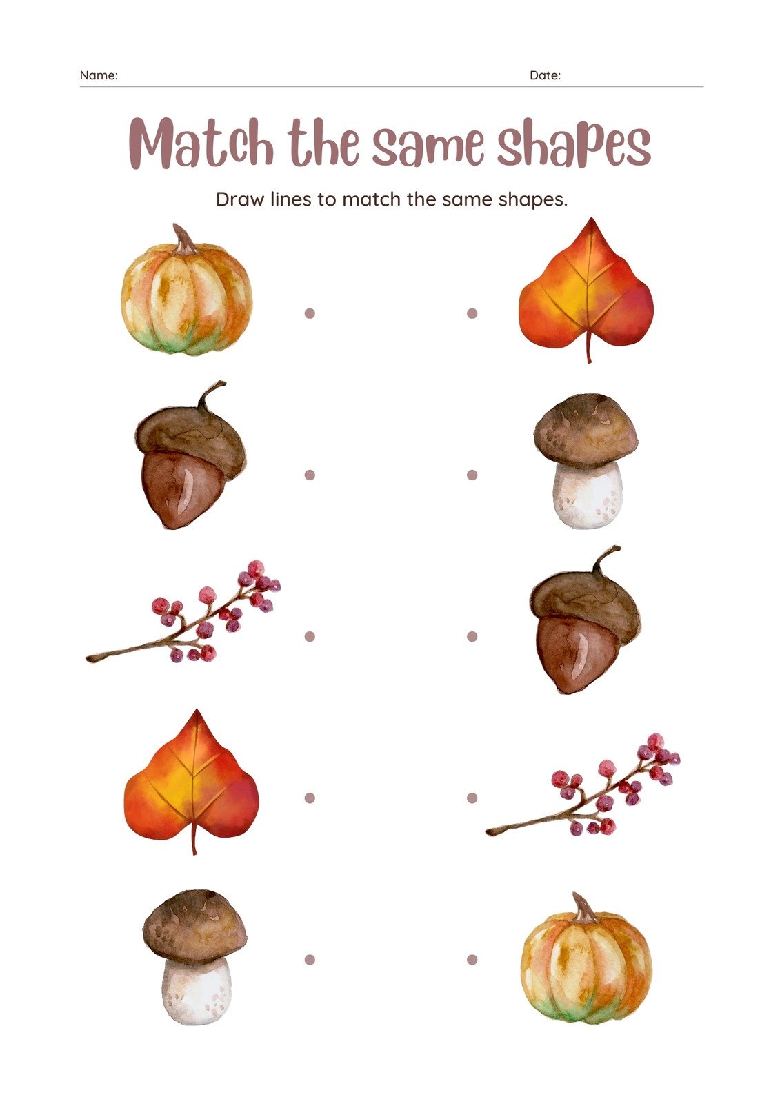 autumn worksheets printable