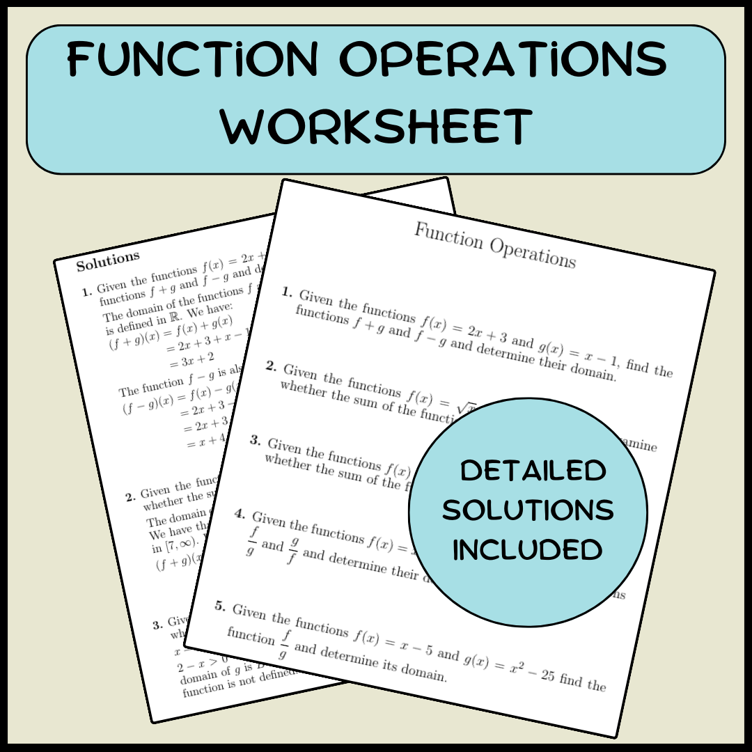 function operations worksheet