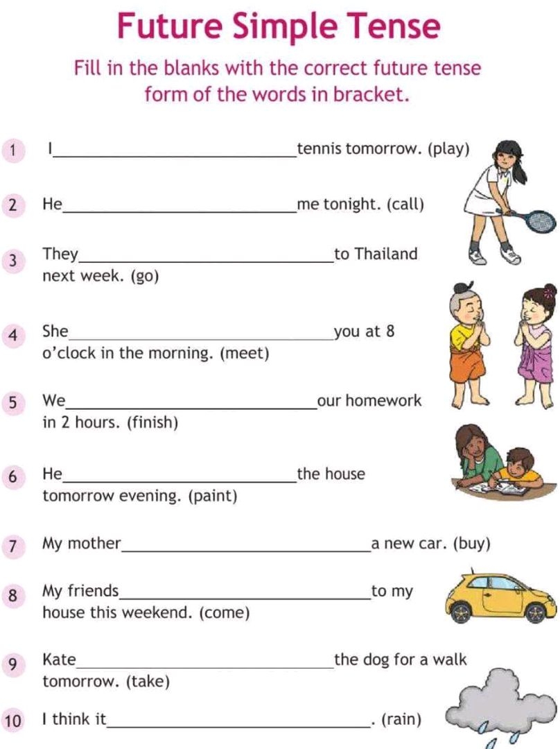Future Simple Tense Fill In The Blanks With StudyX