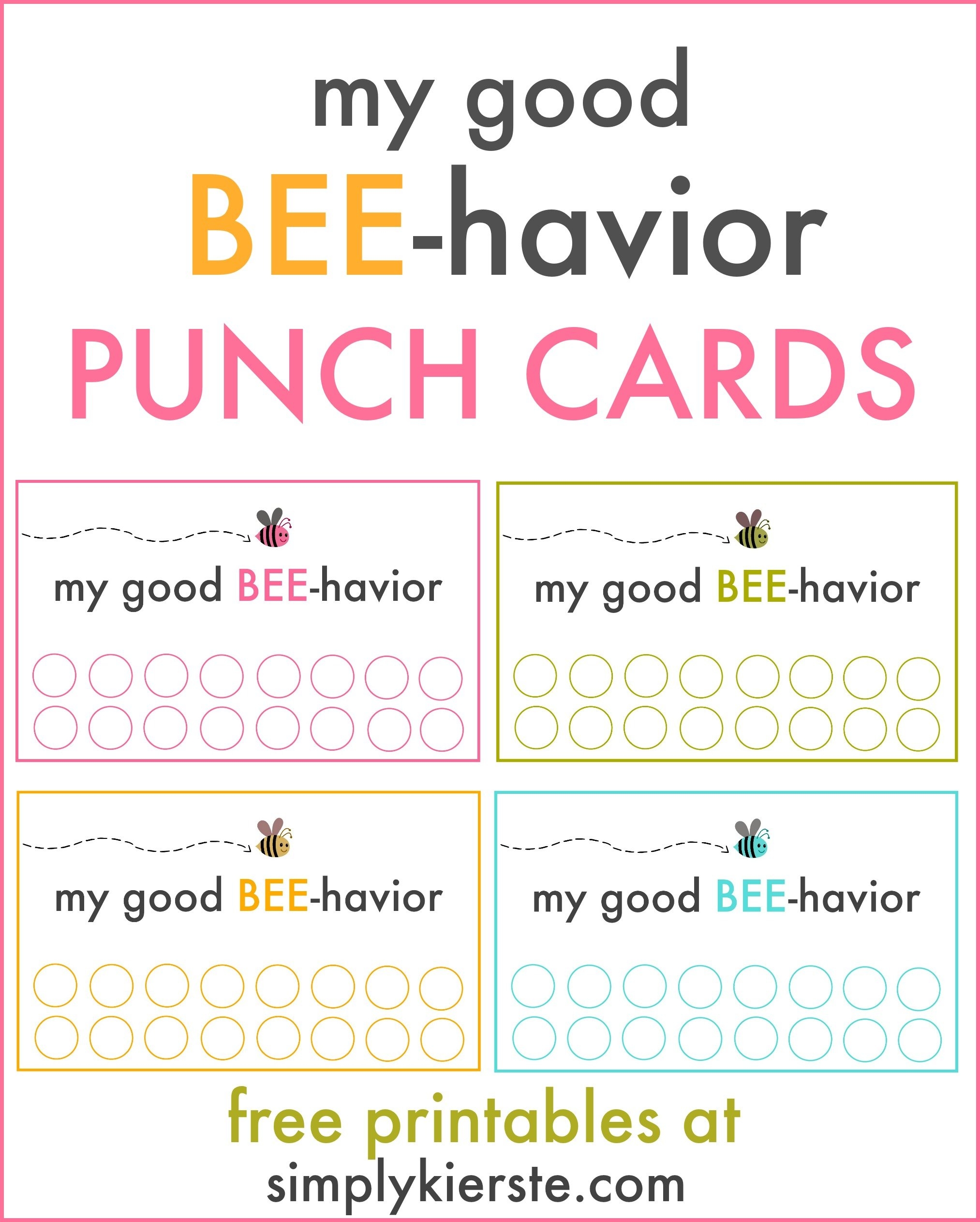 printable behaviour cards