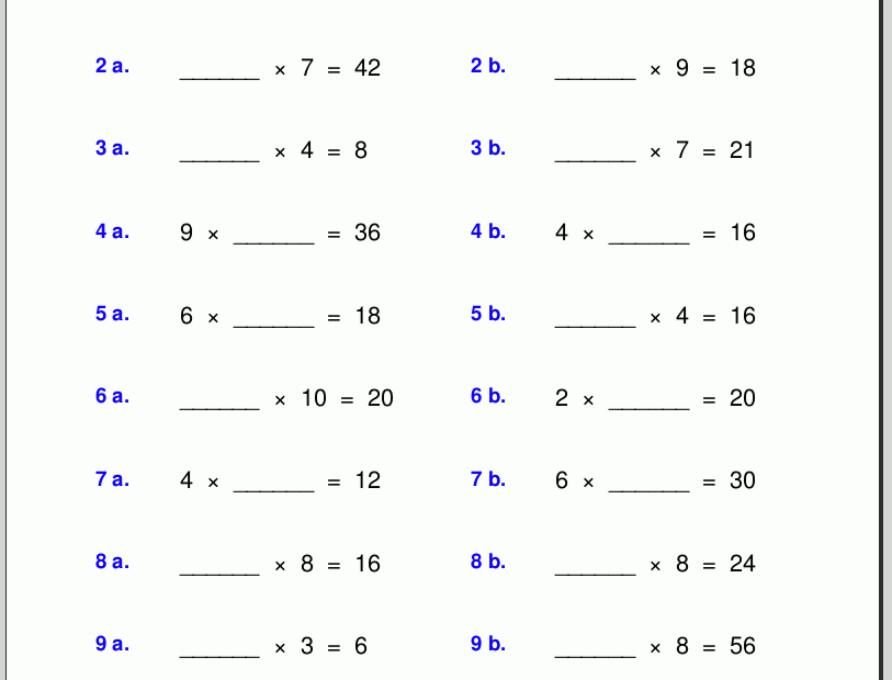 Grade 4 Multiplication Worksheets
