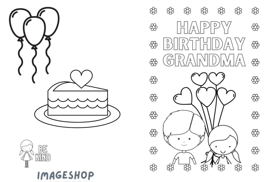 Grandma Birthday Card Happy Birthday Colour In Card Instant Download Printable Card Colouring Card Greeting Card Personalised Card Etsy Finland