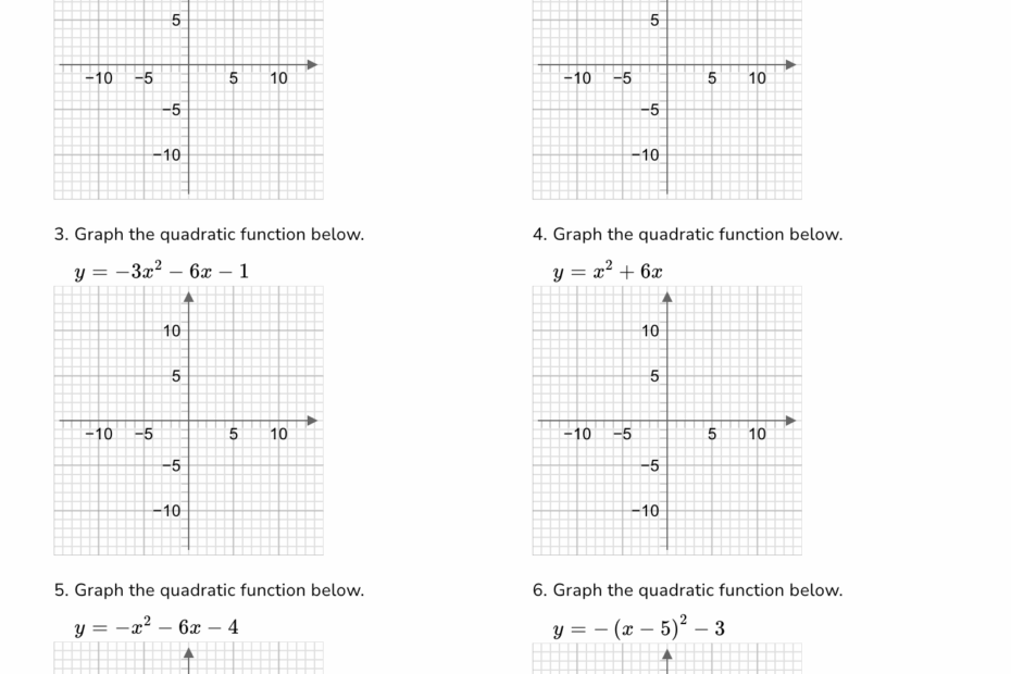 Graph Quadratic Functions Worksheet Worksheets Library
