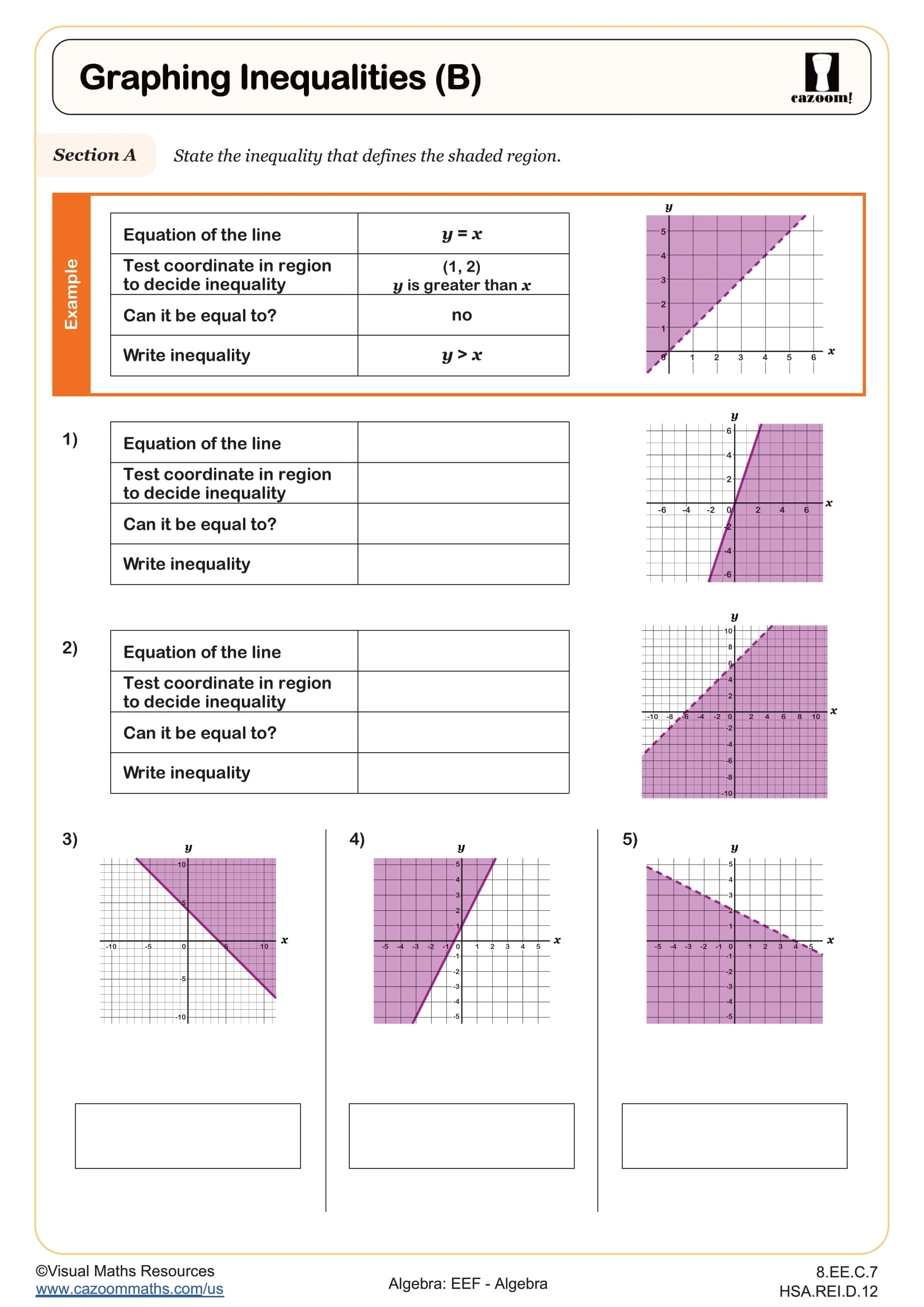 Graphing Inequalities B Worksheet Fun And Engaging Middle School And High School Math Worksheet