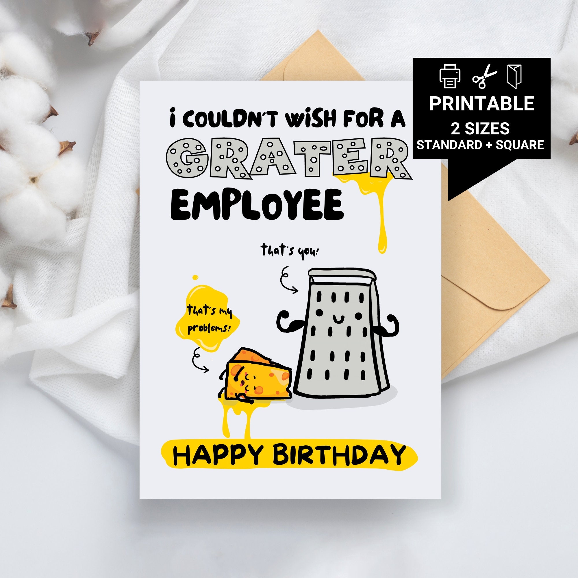 Grater Employee Funny Printable Birthday Card Printable Birthday Card Printable Birthday Card For Employee Printable Card Digital Card Etsy