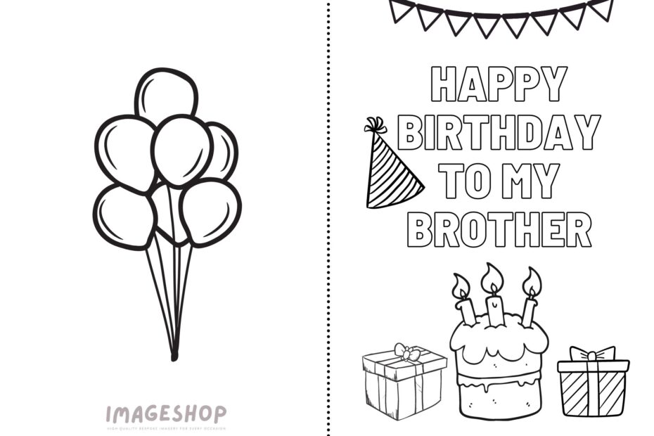 Happy Birthday Brother Happy Birthday Card Colouring In Card Printable Digital Download Instant Download Colour In Happy Birthday Etsy Sweden