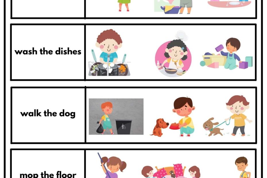 Household Chores Vocabulary Read And Choose Worksheet For Kids Group 1 Download Free Ezpzlearn
