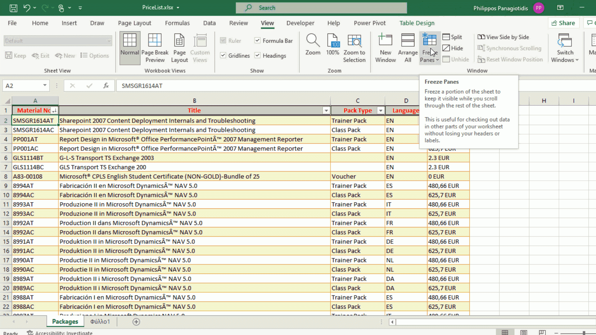 How To Freeze Panes In A Microsoft Excel Spreadsheet Smart Office