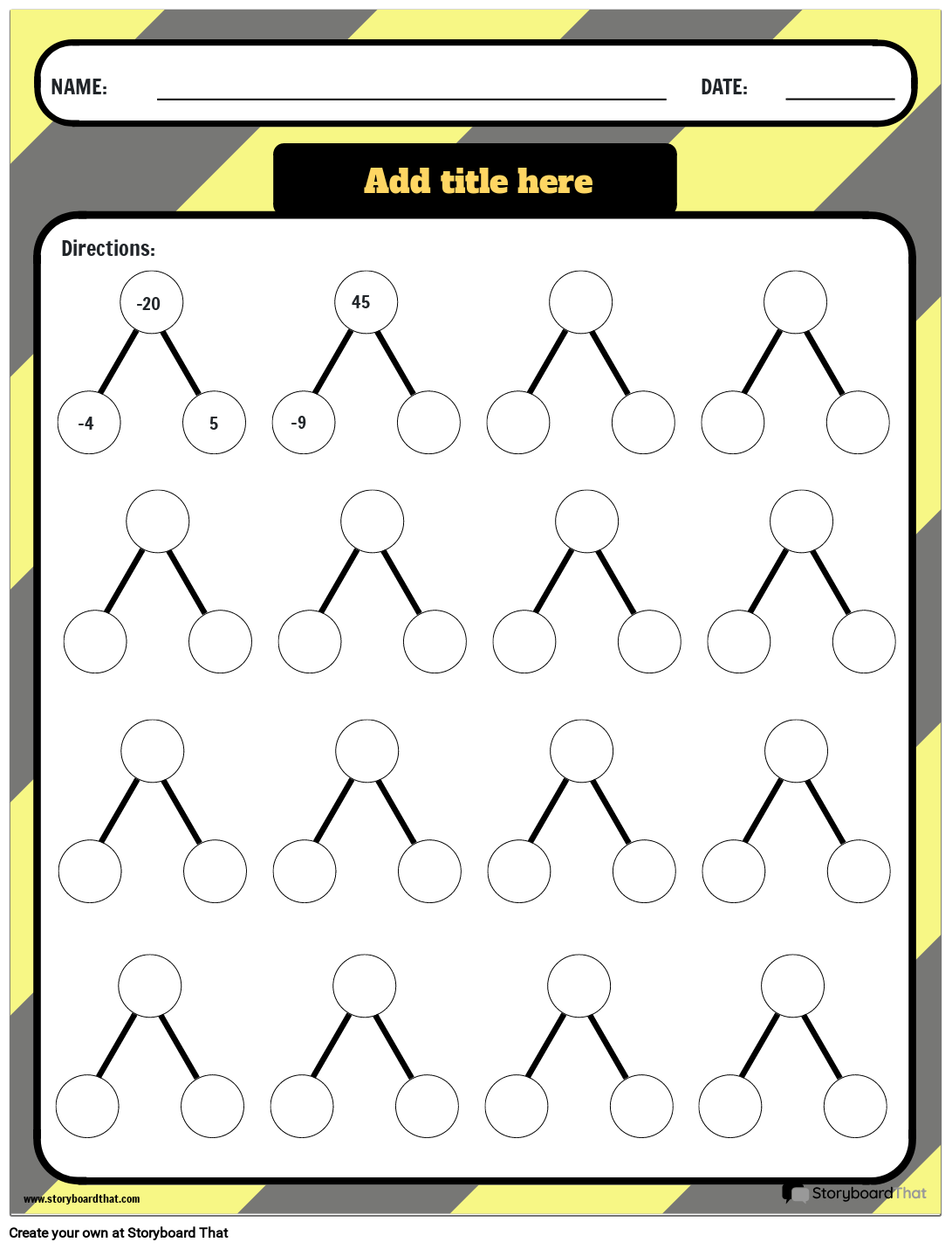 Integer Worksheets Storyboard That s Fun Math Practice