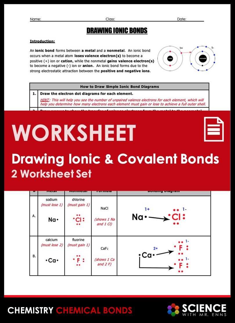 Ionic U0026 Covalent Bond Lewis Or Electron Dot Diagrams Part 1 FREE 