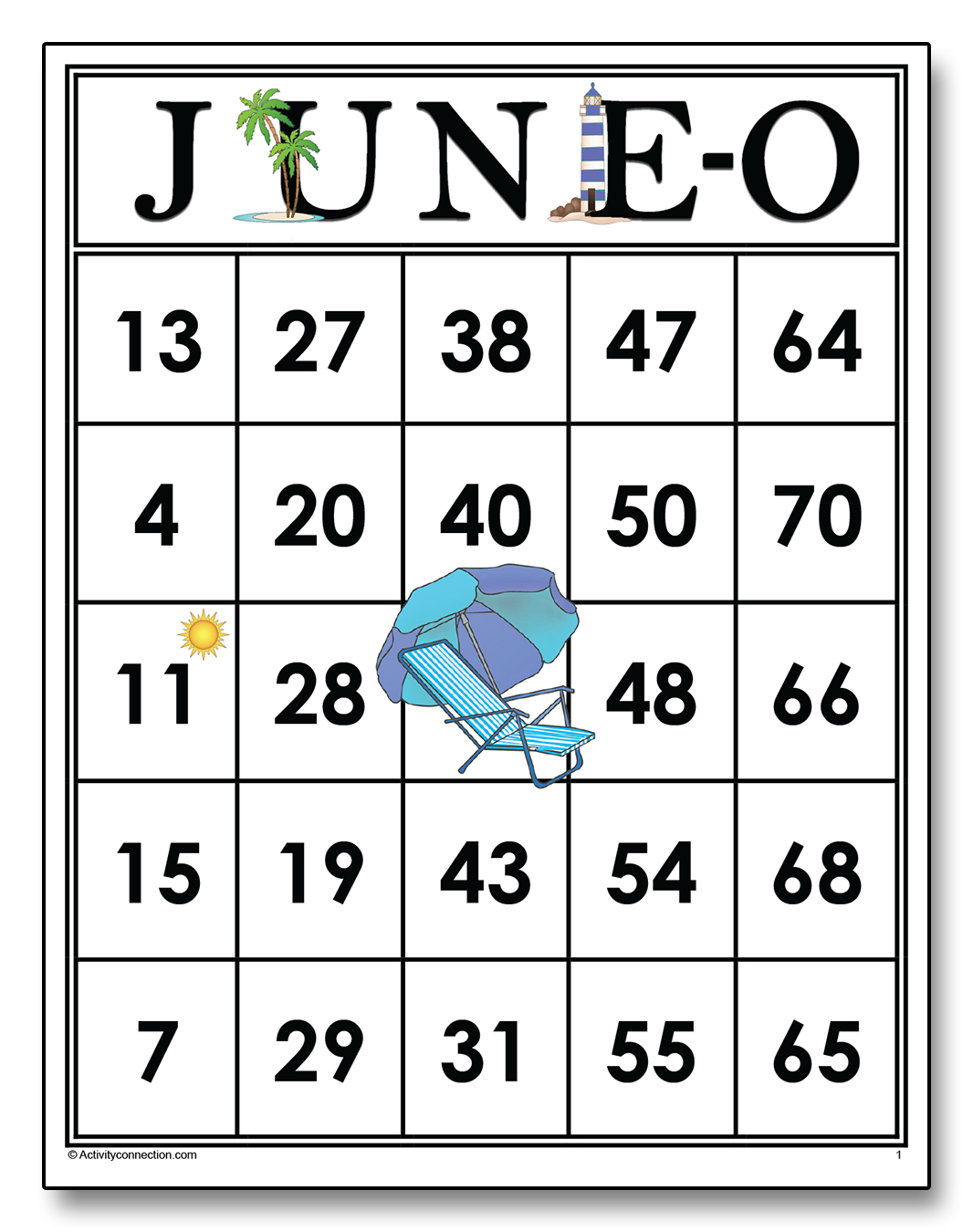 JUNE O Bingo Cards Printable Activity Connection