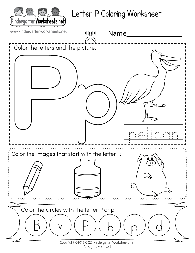 Letter P Coloring Worksheet Free Printable Digital U0026 PDF