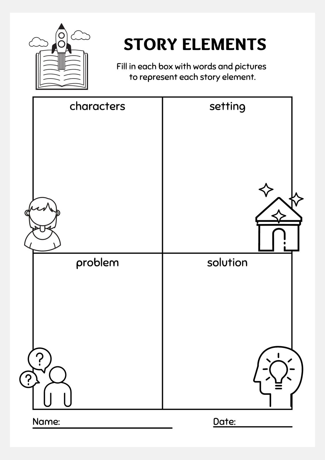 Literature Short Story Elements Worksheet Story Elements 