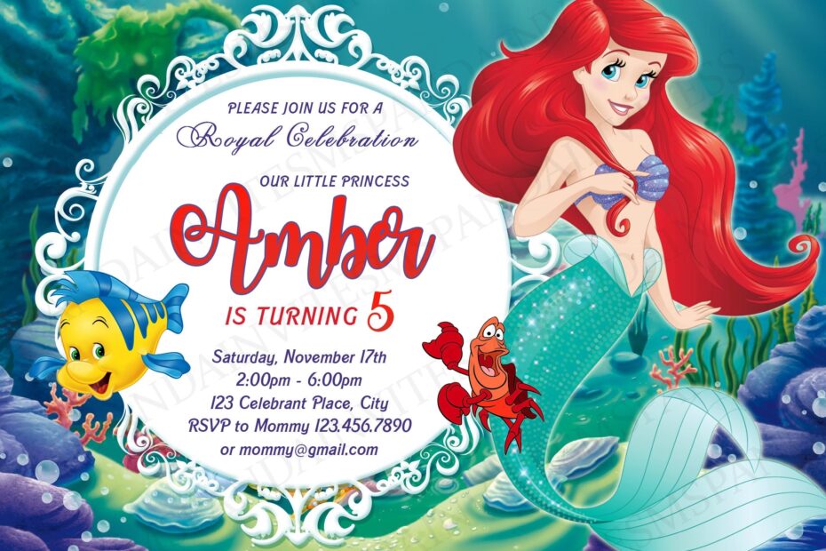 Little Mermaid Disney Princess Ariel Card The Little Mermaid