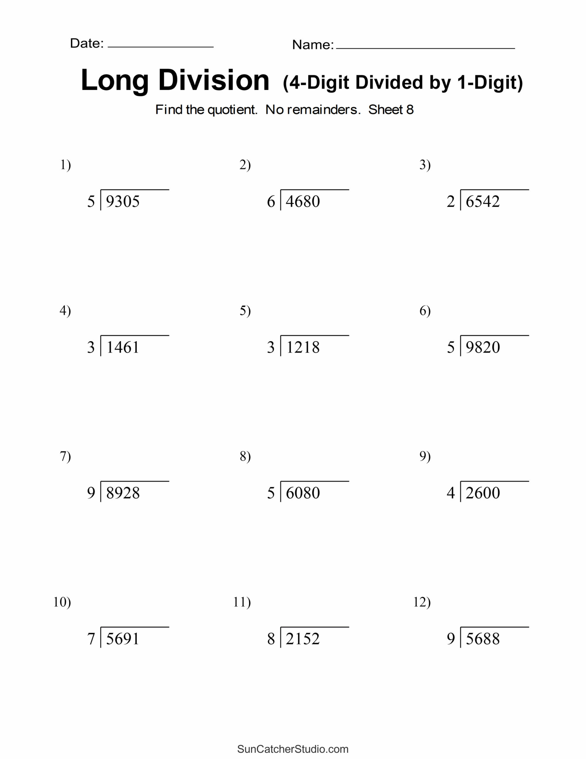 Long Division Worksheets U0026 Problems Free Printable Math Drills Free Printables Monograms Design Tools Patterns U0026 DIY Projects