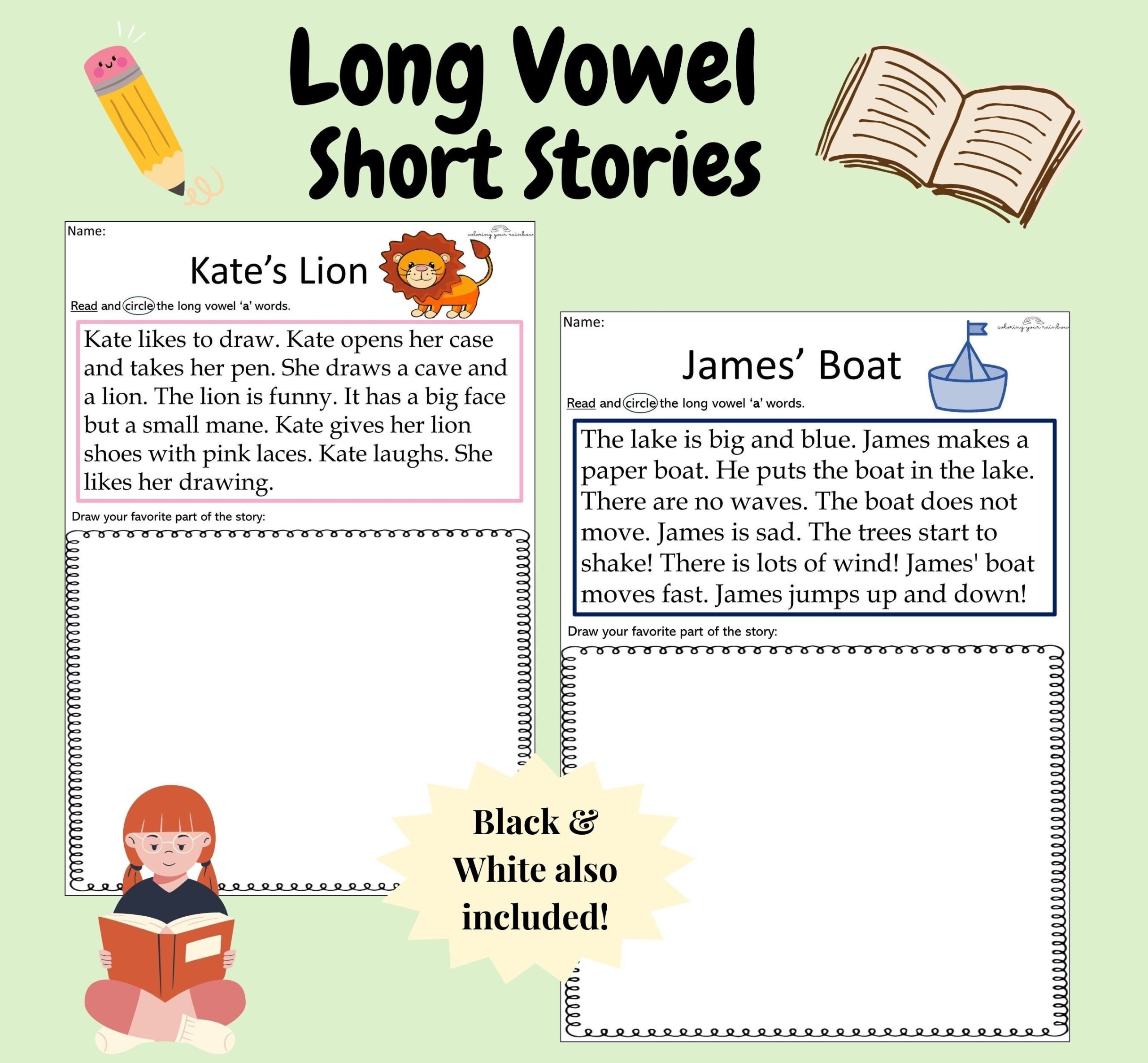 circle all long vowel words worksheet