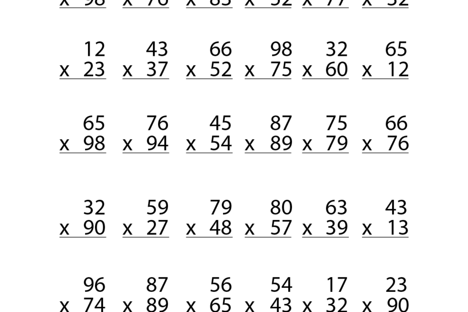 Master Multiplication With Our 2 Digit By 2 Digit Multiplication Worksheets Made By Teachers