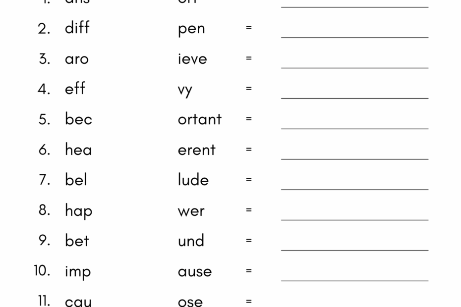 Match U0026 Complete The Words Worksheet For Grade 4 Kidpid