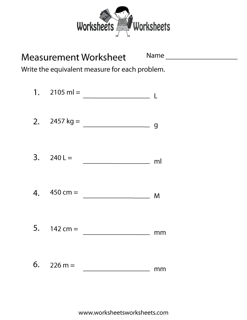 measurement conversion worksheets
