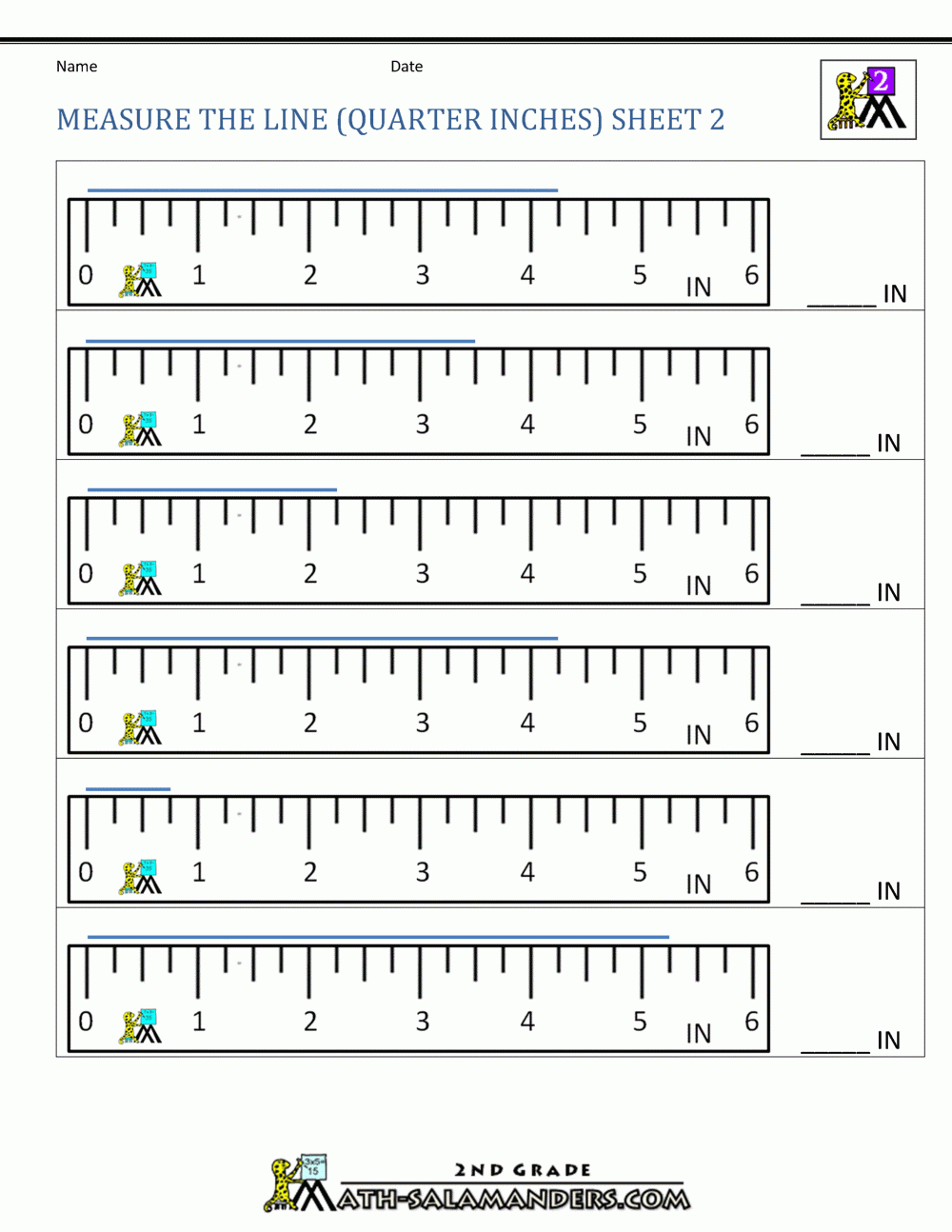 measurement worksheets for 2nd grade