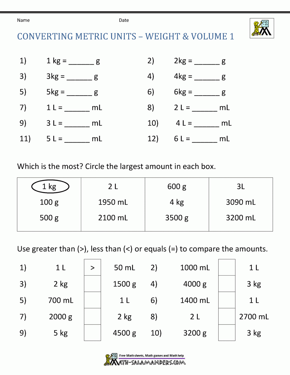 Metric Conversion Worksheet Worksheets Library