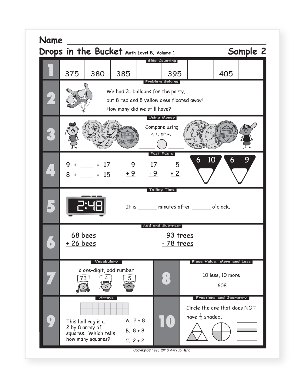 MH 2021 Math Drops In The Bucket Book 7 for 2nd Grade First Semester 